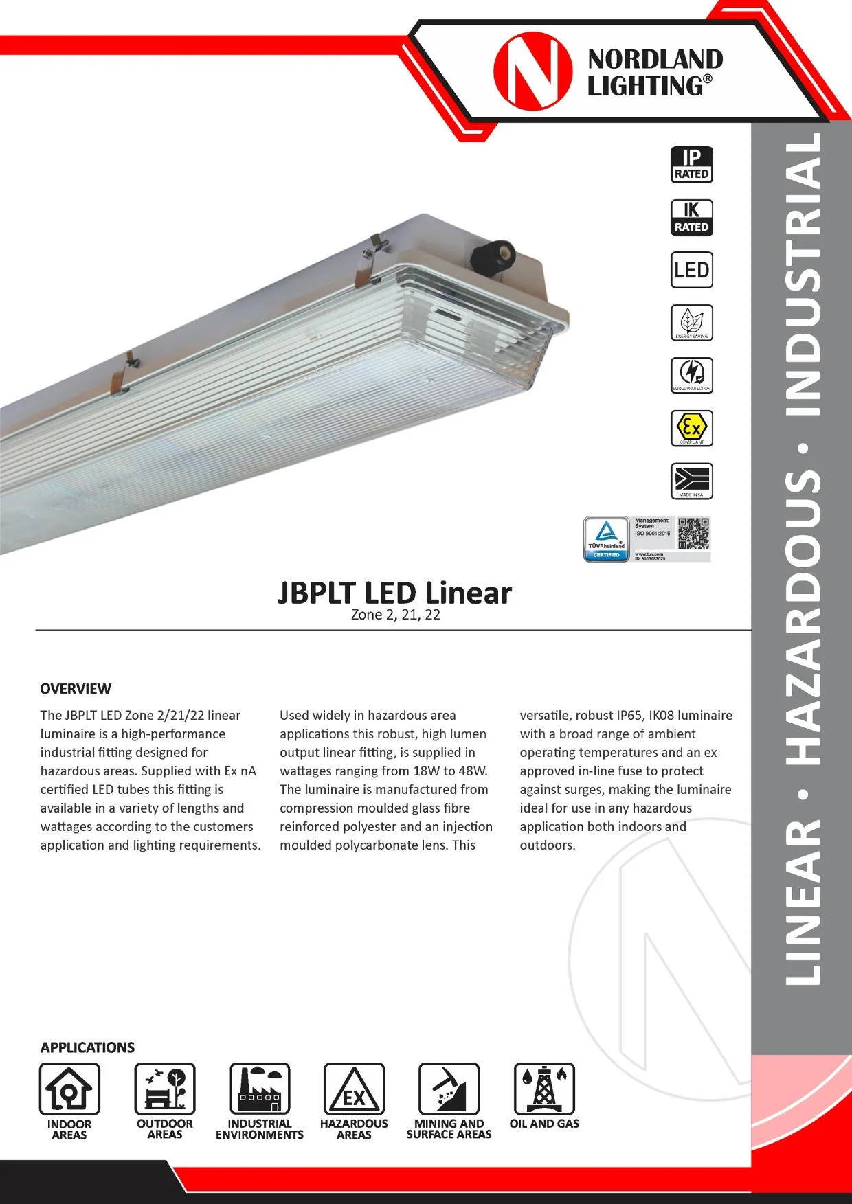 NL23 Nordland  JBPLT LED Exn LED Linear Luminaire